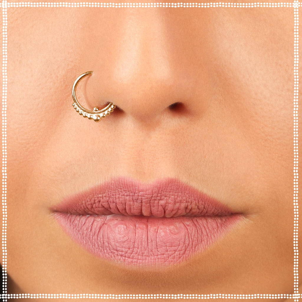 14k Rose Gold Nose Hoop | Indian Mystique | PataPataJewelry