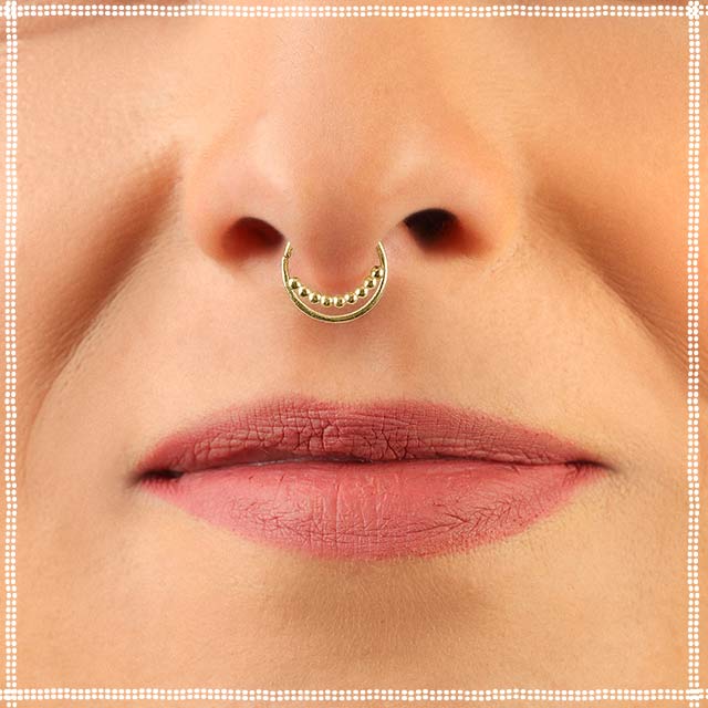 14k Gold Septum Ring | Delicate Beauty | PataPataJewelry