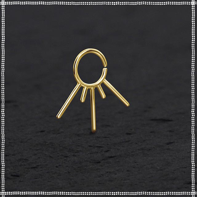 14k Gold Sun Septum Ring | IchiBan | PataPataJewelry