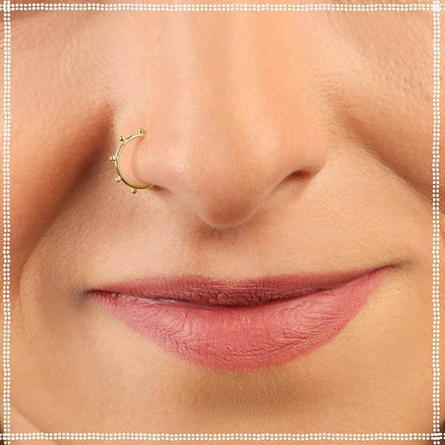 14k Solid Gold Nose Ring Choker Pata Pata Jewelry
