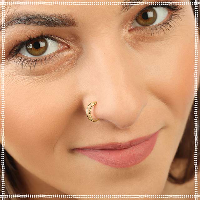Gold on Silver Nose Ring | Gold Nose Ring | Gold Nose Jewelry – Rock Your Nose  Jewelry Inc.