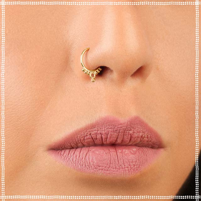 Moonbeam Diamond Nose Ring for women under 10K - Candere by Kalyan Jewellers
