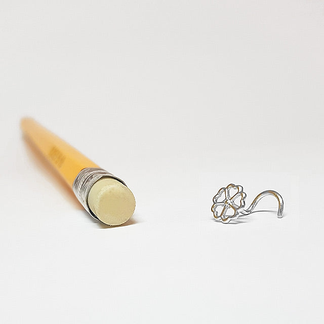 Silver Piercing Nose Stud- Silent Whisper | PataPataJewelry