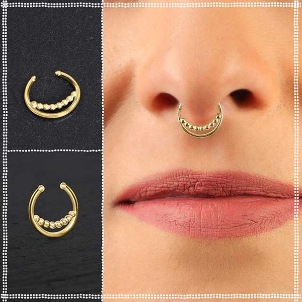 14k Gold Fake Septum Ring | Delicate Beauty | PataPataJewelry