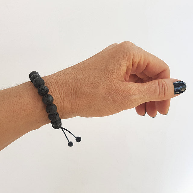 Set - Black Lava Stone Necklace & Bracelets | PataPataJewelry