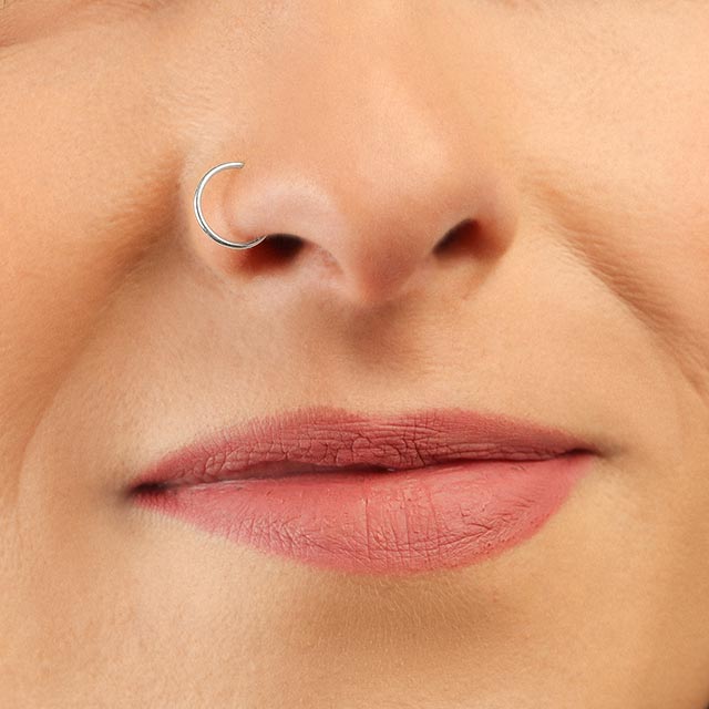 Silver Nose Hoop | Tiny Nose Ring | PataPataJewelry