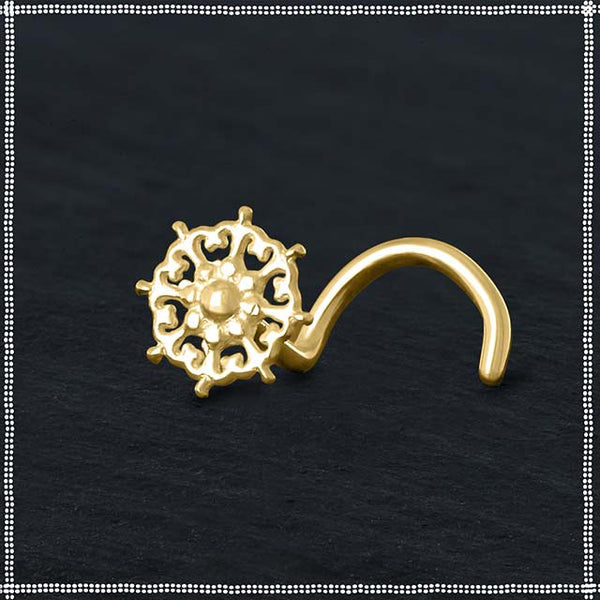 Buy Lakshmi Gold Tribal Nose Ring, Indian Nose Ring, Big Nose Ring, Solid Gold  Piercing, Helix Earring, Nose Ring Hoop, Tribal Nose Ring, Helix Online in  India - Etsy