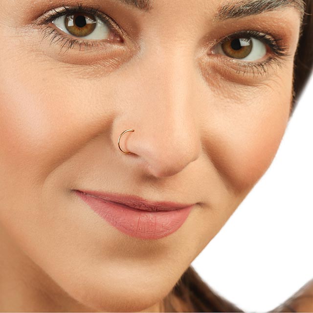Amazon.com: Double Hoop Nose Ring Single Pierced-Rose Gold Nose Ring  Piercing-Spiral Nose Ring-Single Pierce Double Hoop (Left Side, 10) :  Handmade Products