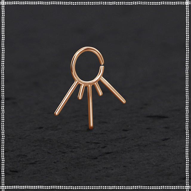 14k Rose Gold Spike Septum Ring | IchiBan | PataPataJewelry