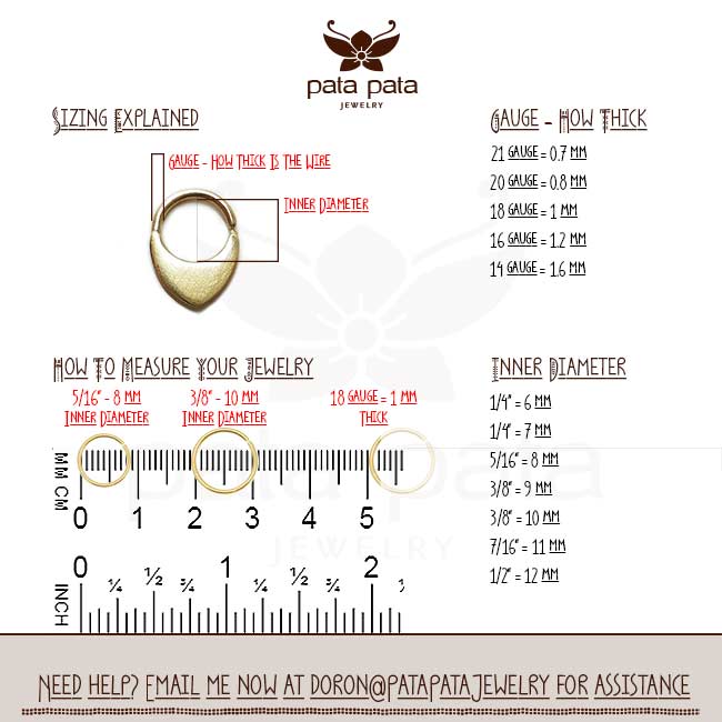 14k Solid Gold Nose Ring | Choker | PataPataJewelry