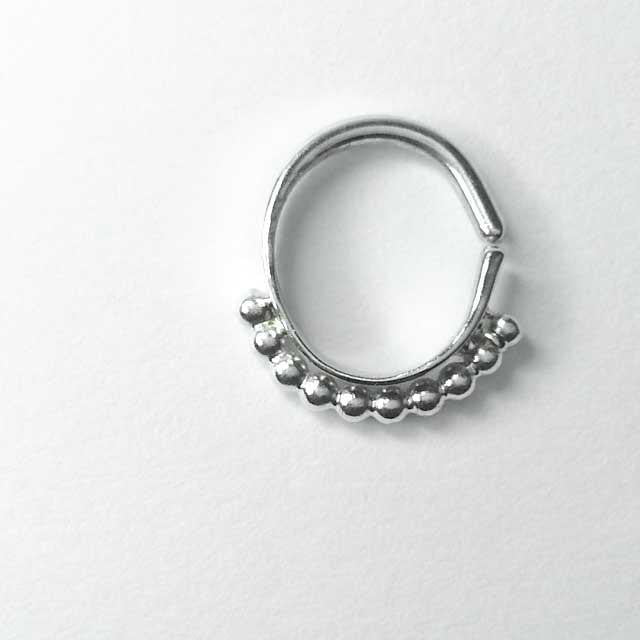 Raw Charm Silver Septum Ring | PataPataJewelry
