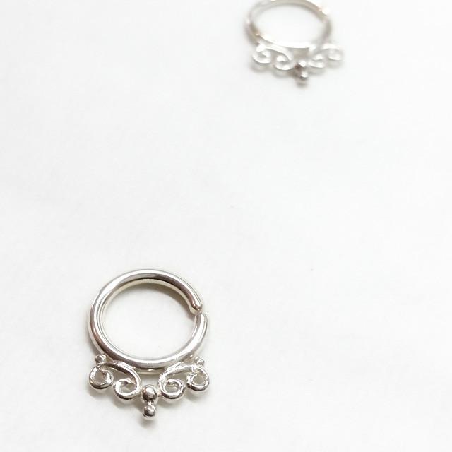 Silver Septum Ring Nose Ring Pata Pata Jewelry ZZC3