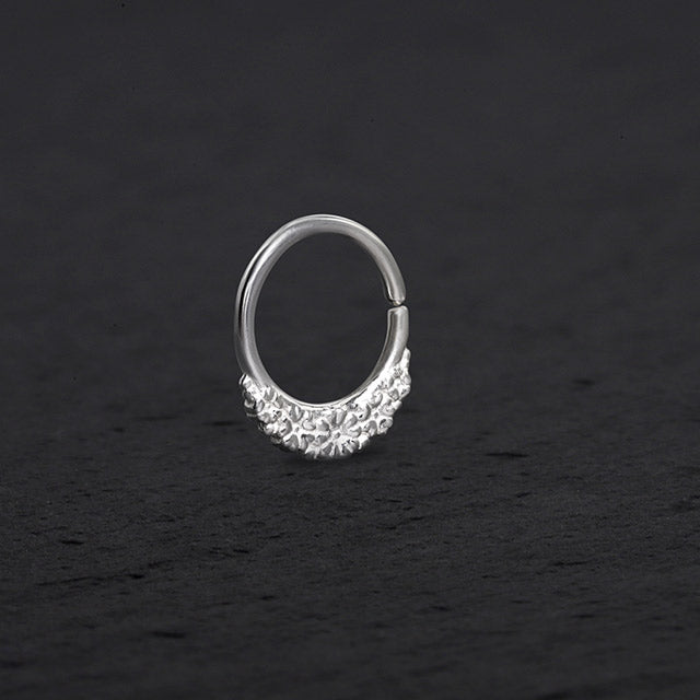 Floral Septum Ring Sterling Silver | Pata Pata Jewelry