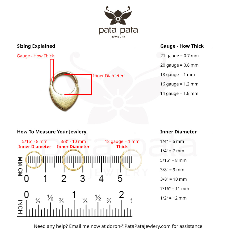 Daith Earring- 14K Gold Cool Breeze | PataPataJewelry
