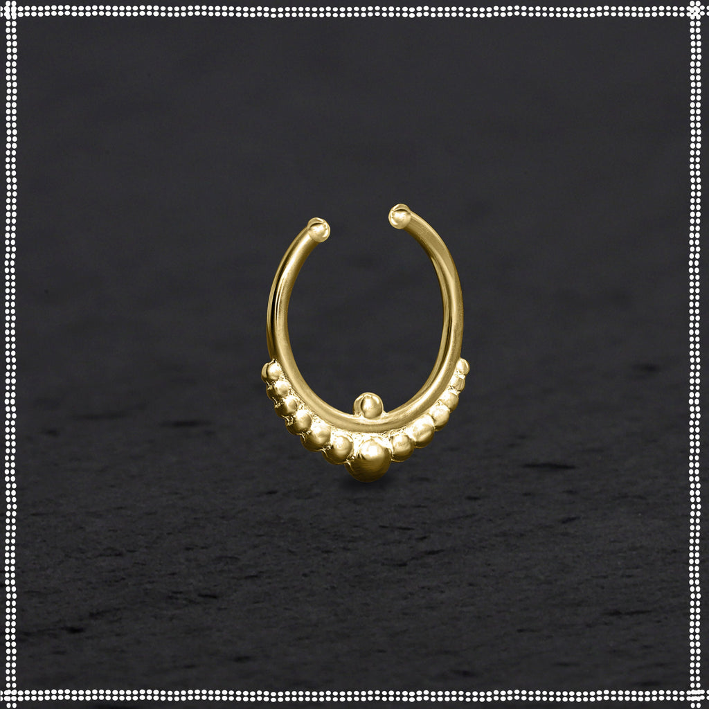 14k Gold Fake Septum Ring | Indian Mystique | PataPataJewelry