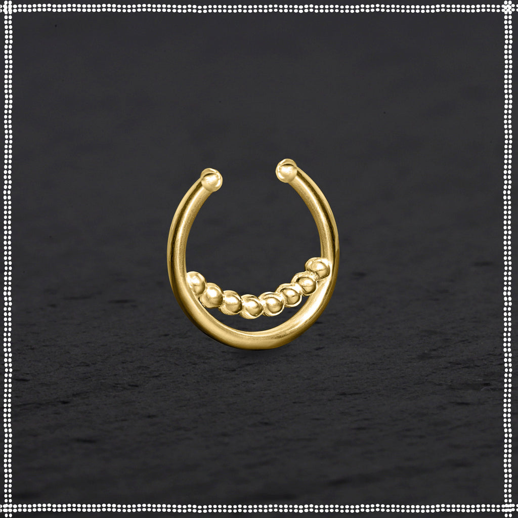 14k Gold Fake Septum Ring | Delicate Beauty | PataPataJewelry