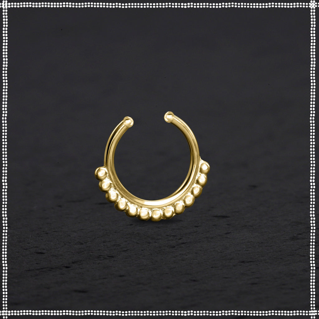 14k Gold Fake Septum Ring | Cool Breeze | PataPataJewelry