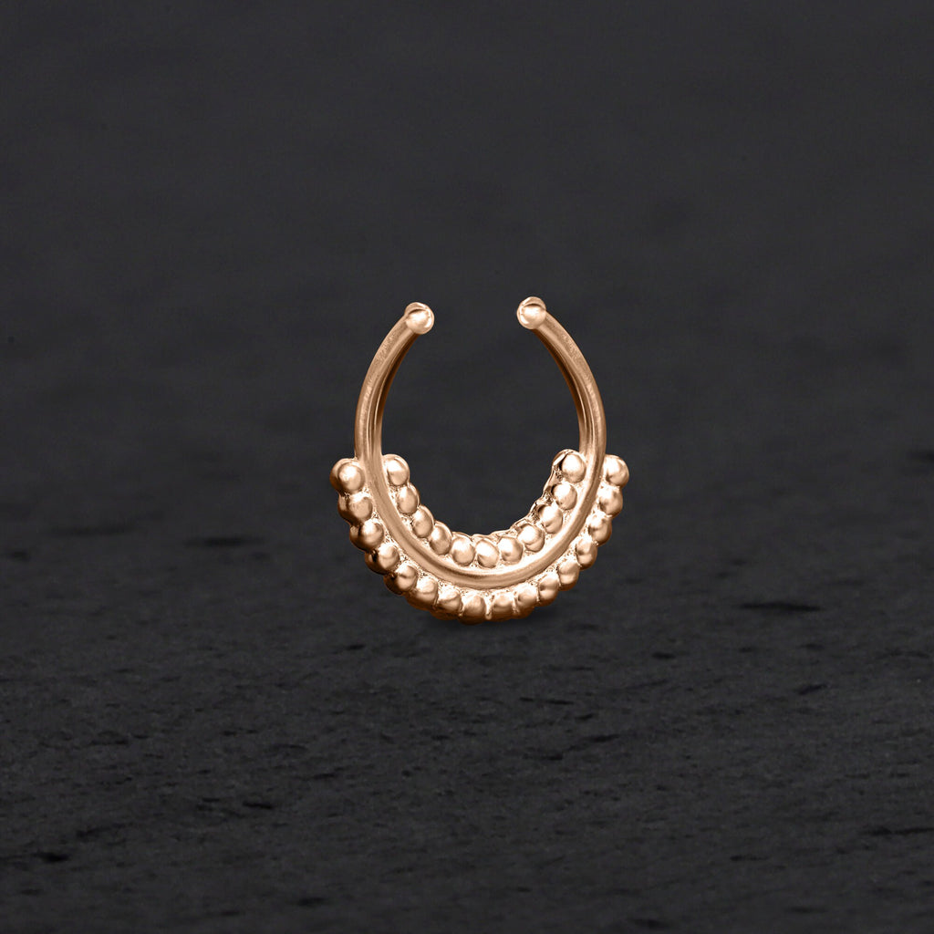 14k Rose Gold Fake Septum Ring | Free Spirit | PataPataJewelry