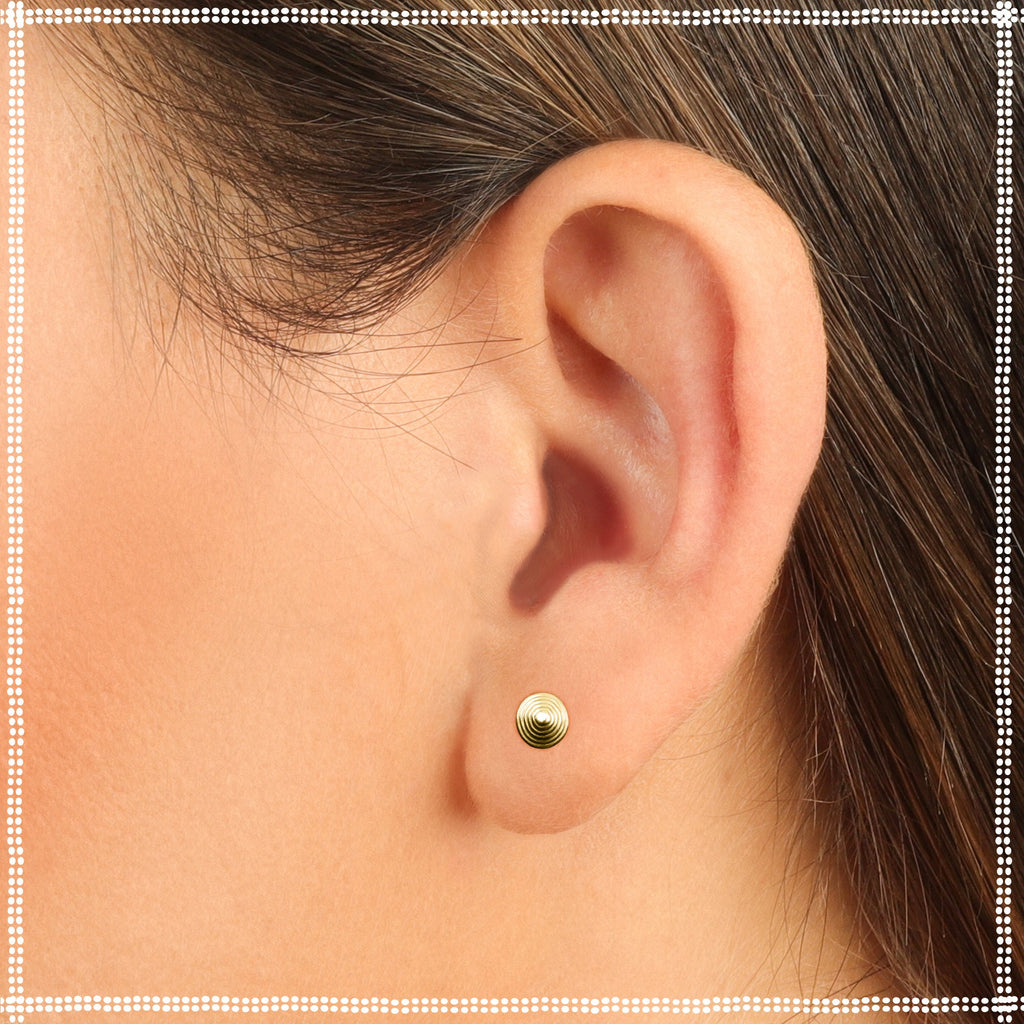 14k Gold Minimalist Earrings | Chakra | PataPataJewelry